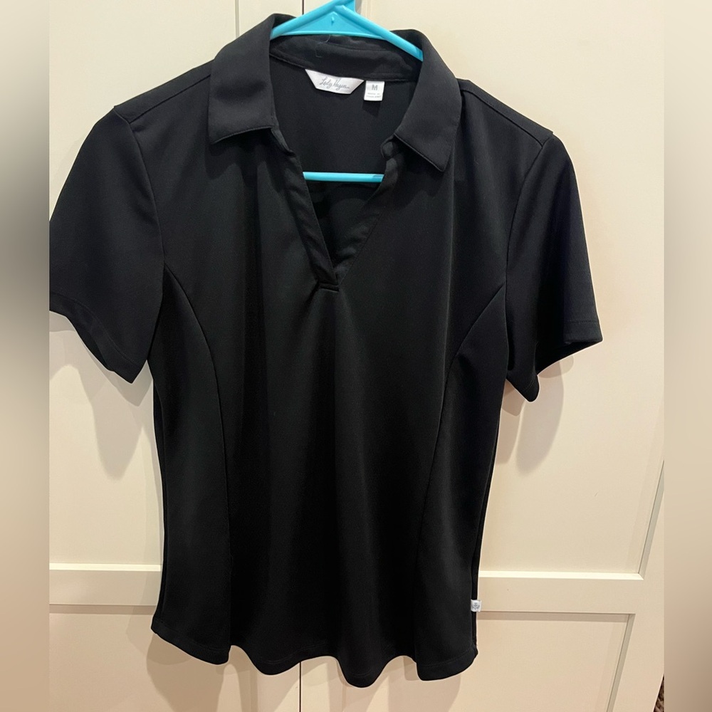 Women’s Lady Hagen Black Short Sleeve Golf Shirt